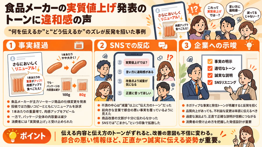 実質値上げの伝え方と信頼
