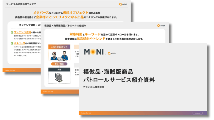 模倣品・海賊版商品 パトロールサービス資料